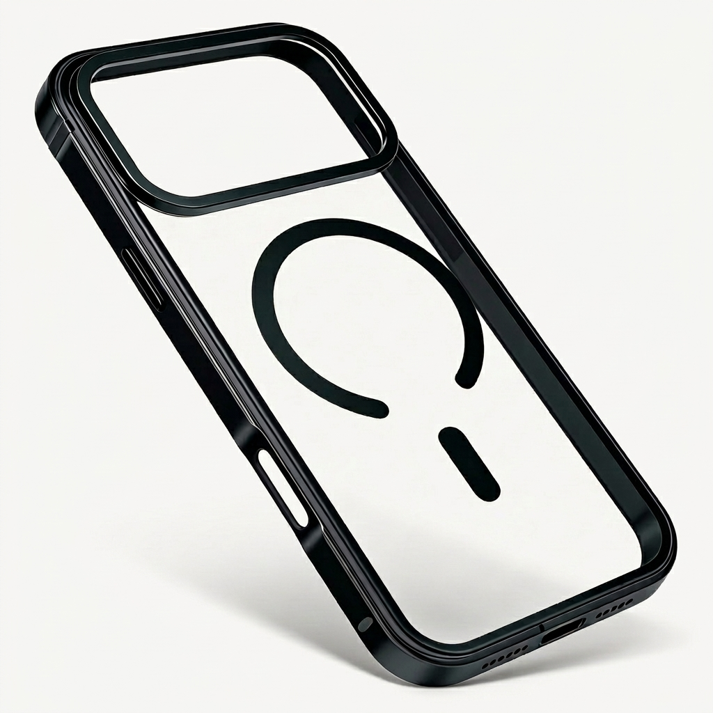 Clear Back Metal Frame Case for iPhone 17 Pro Max