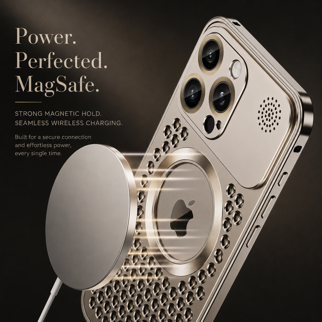 Luxury iPhone Case MagSafe Compatible Aluminum Frame Protective Cover Camera Lens Protection Heat Dissipation Shockproof Electroplated Metal Slim Design