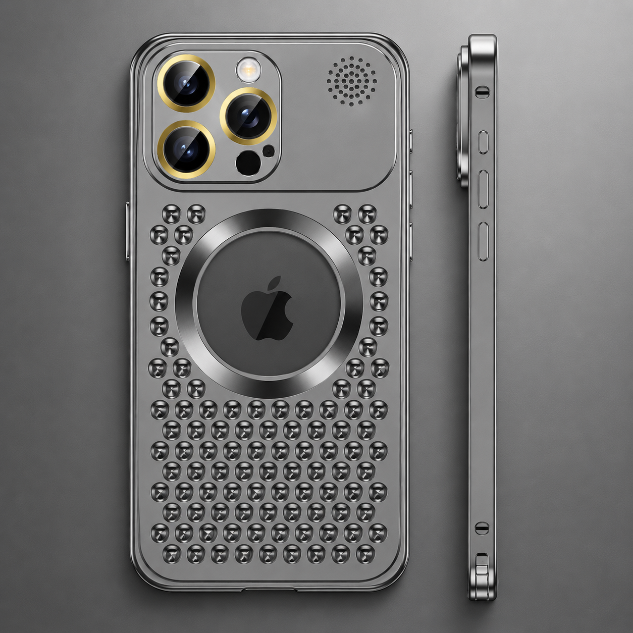 Luxury iPhone Case MagSafe Compatible Aluminum Frame Protective Cover Camera Lens Protection Heat Dissipation Shockproof Electroplated Metal Slim Design