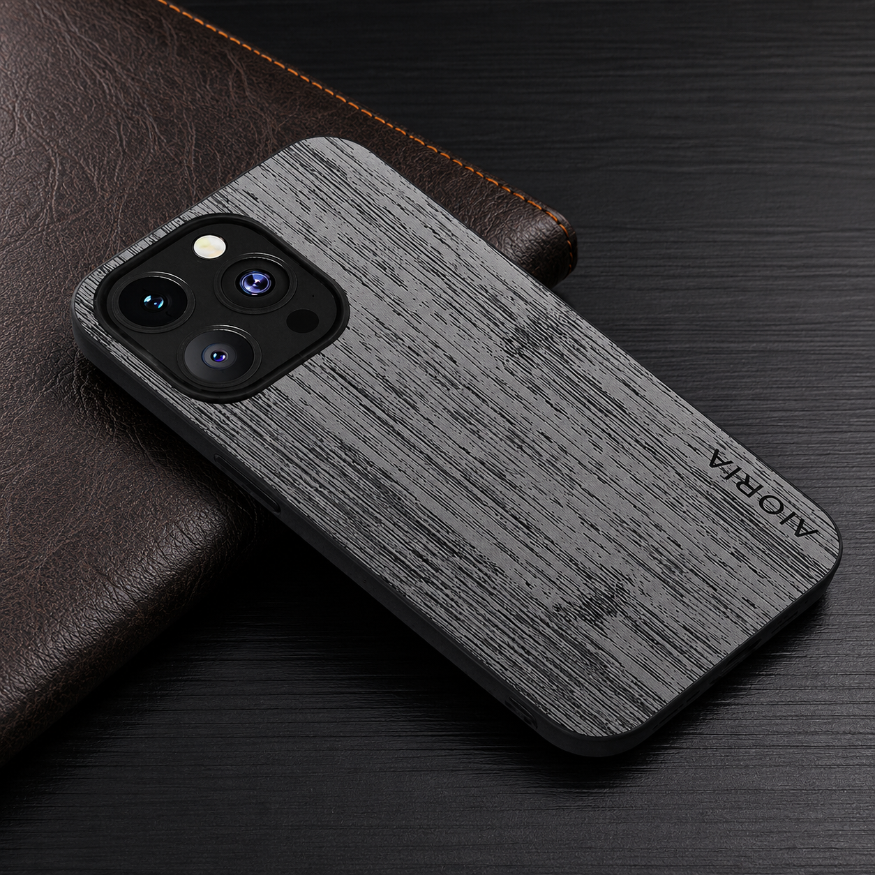 Luxury iPhone Case MagSafe Compatible Bamboo Wood Leather Texture Protective Cover Camera Lens Protection Shockproof Slim Natural Finish Design