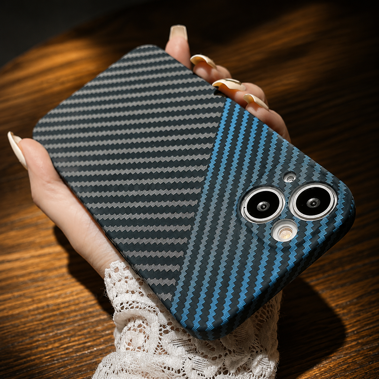 Luxury iPhone Case MagSafe Compatible Carbon Fiber Texture Matte Protective Cover Camera Lens Protection Shockproof Hard PC Slim Lightweight Design