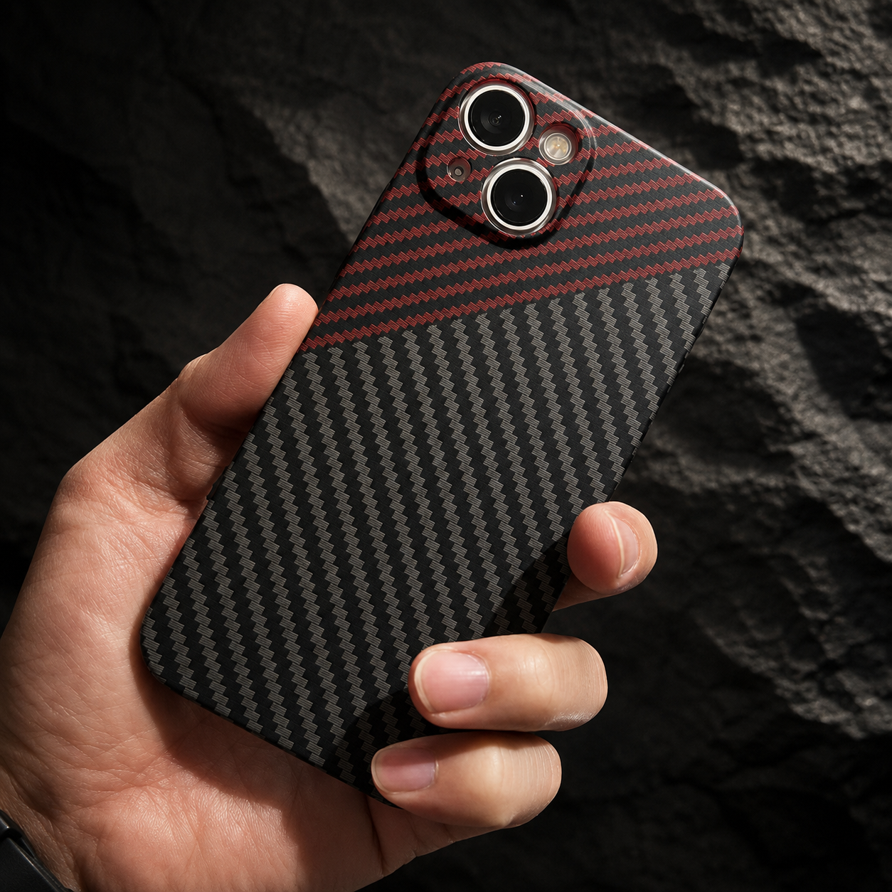 Luxury iPhone Case MagSafe Compatible Carbon Fiber Texture Matte Protective Cover Camera Lens Protection Shockproof Hard PC Slim Lightweight Design