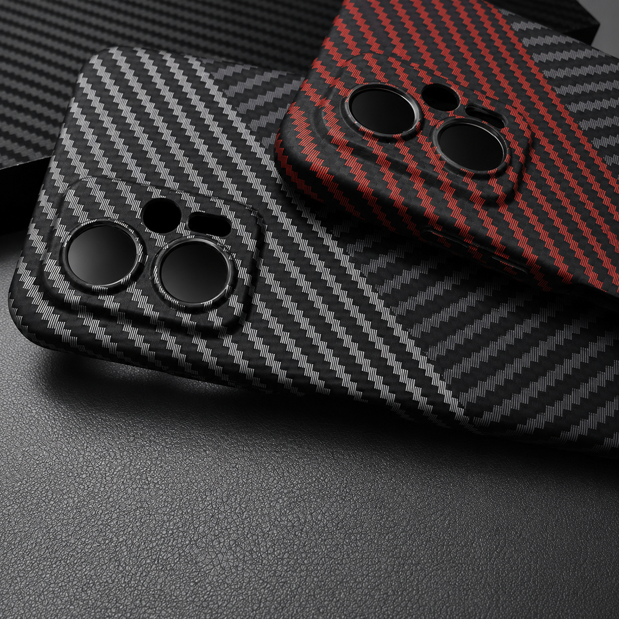 Luxury iPhone Case MagSafe Compatible Carbon Fiber Texture Matte Protective Cover Camera Lens Protection Shockproof Hard PC Slim Lightweight Design
