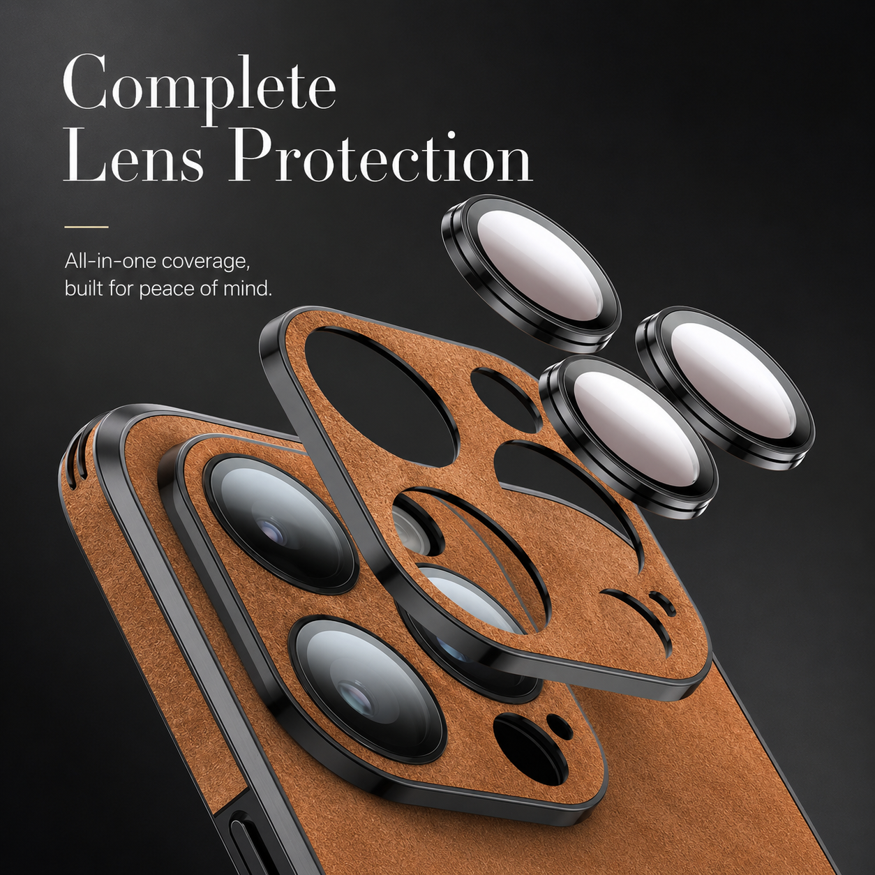 Luxury iPhone Case MagSafe Compatible Genuine Leather Design with Camera Lens Protection, Shockproof Construction, Slim Lightweight Premium Finish