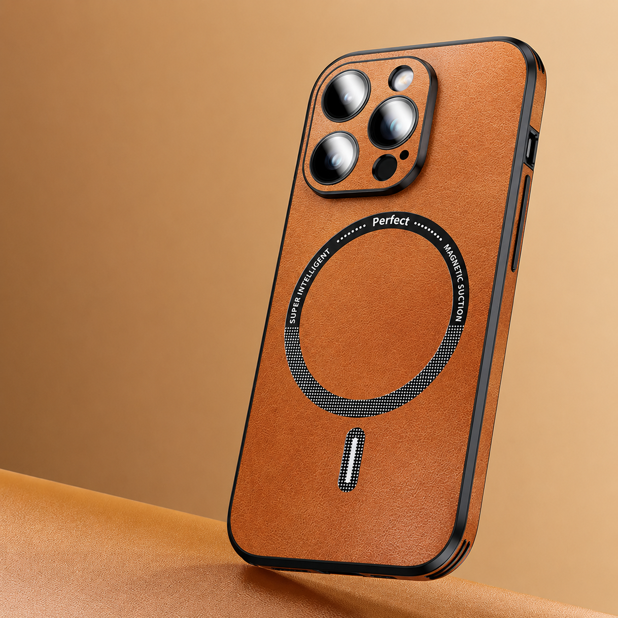 Luxury iPhone Case MagSafe Compatible Genuine Leather Protective Cover Camera Lens Protection Shockproof Magnetic Slim Lightweight Design