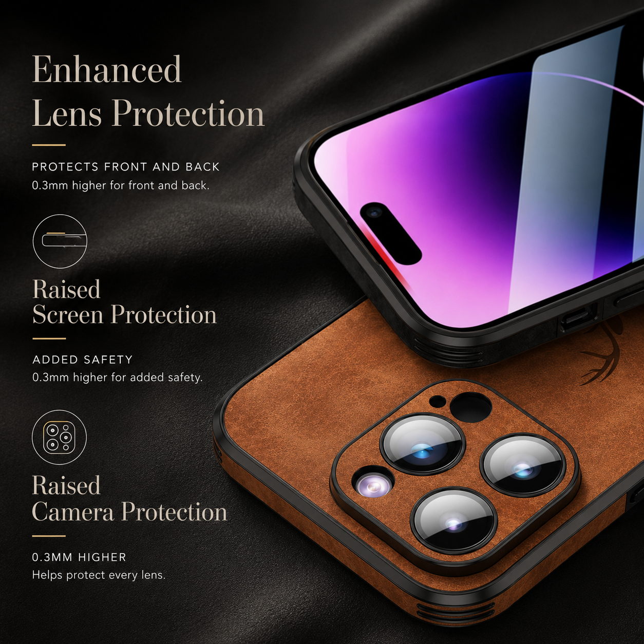 Luxury iPhone Case MagSafe Compatible Genuine Leather Protective Cover Camera Lens Protection Shockproof Vintage Texture Slim Lightweight Design