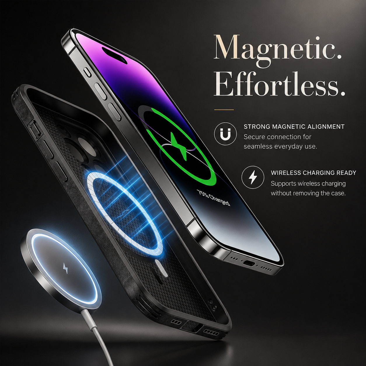 Luxury iPhone Case MagSafe Compatible Genuine Leather Protective Cover Camera Lens Protection Shockproof Vintage Texture Slim Lightweight Design