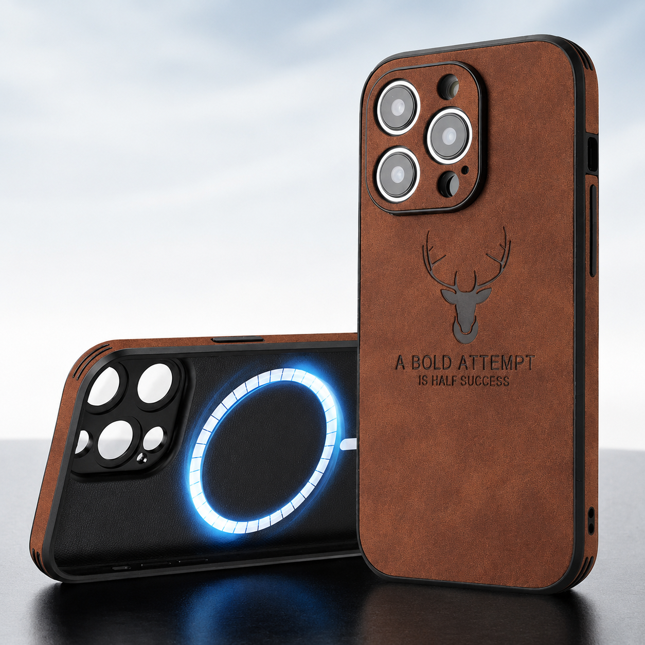 Luxury iPhone Case MagSafe Compatible Genuine Leather Protective Cover Camera Lens Protection Shockproof Vintage Texture Slim Lightweight Design