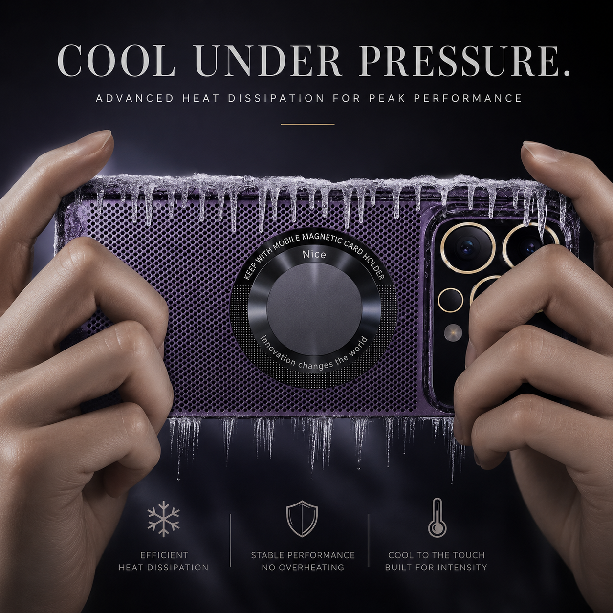 Luxury iPhone Case MagSafe Compatible Heat Dissipation Metal Frame Protective Cover Camera Lens Protection Shockproof Electroplated Slim Design