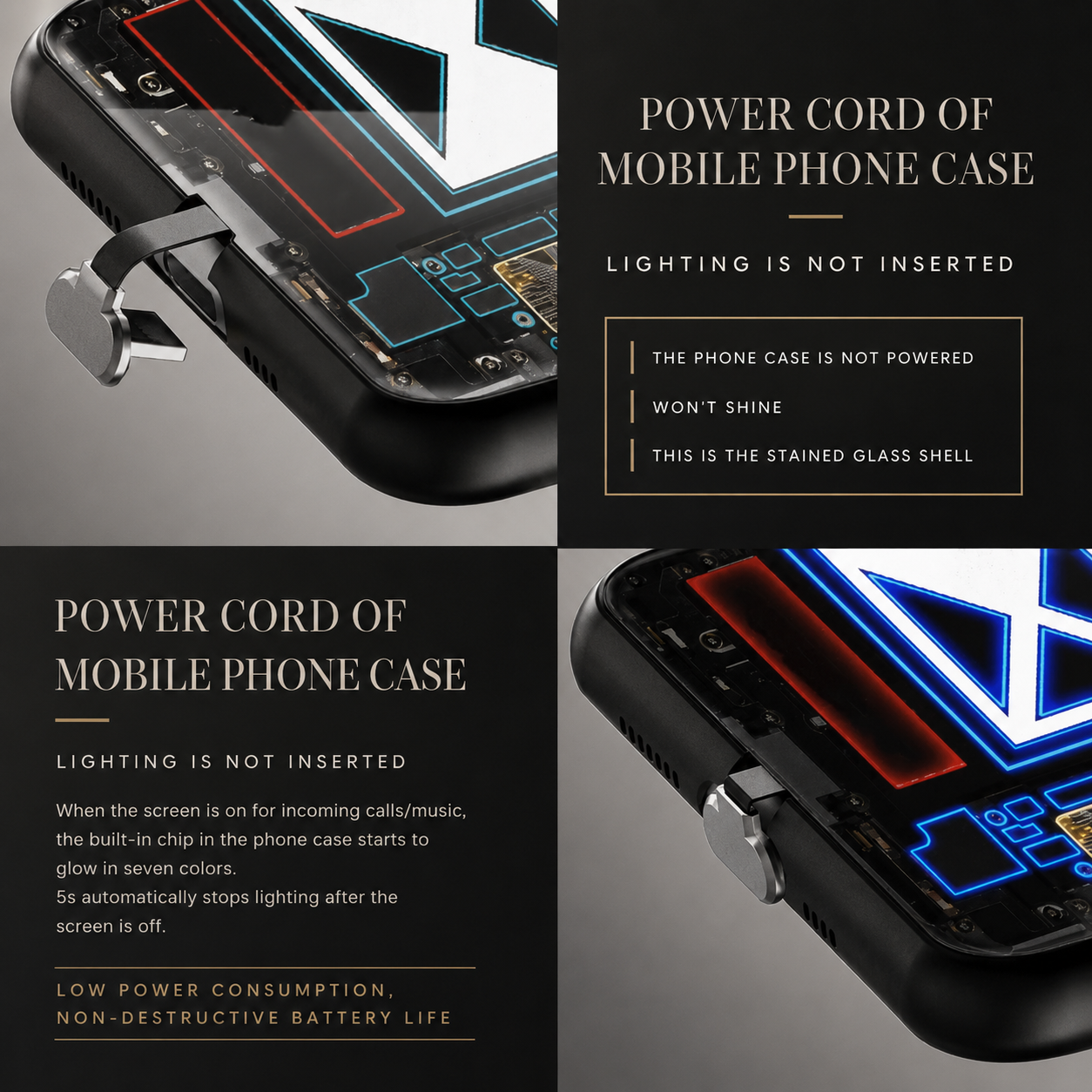 Luxury iPhone Case MagSafe Compatible LED Notification Light Protective Cover Camera Lens Protection Shockproof Mecha Design Ultra Thin