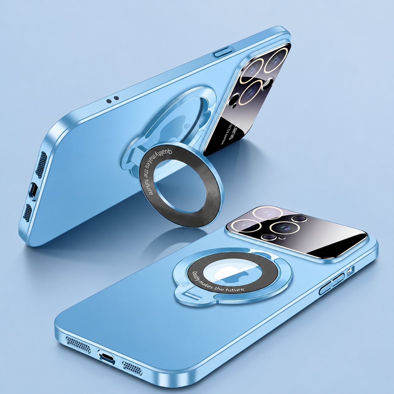 Luxury iPhone Case MagSafe Compatible Matte Ring Stand Protective Cover Camera Lens Protection Shockproof Hard PC Ultra Thin Slim Design