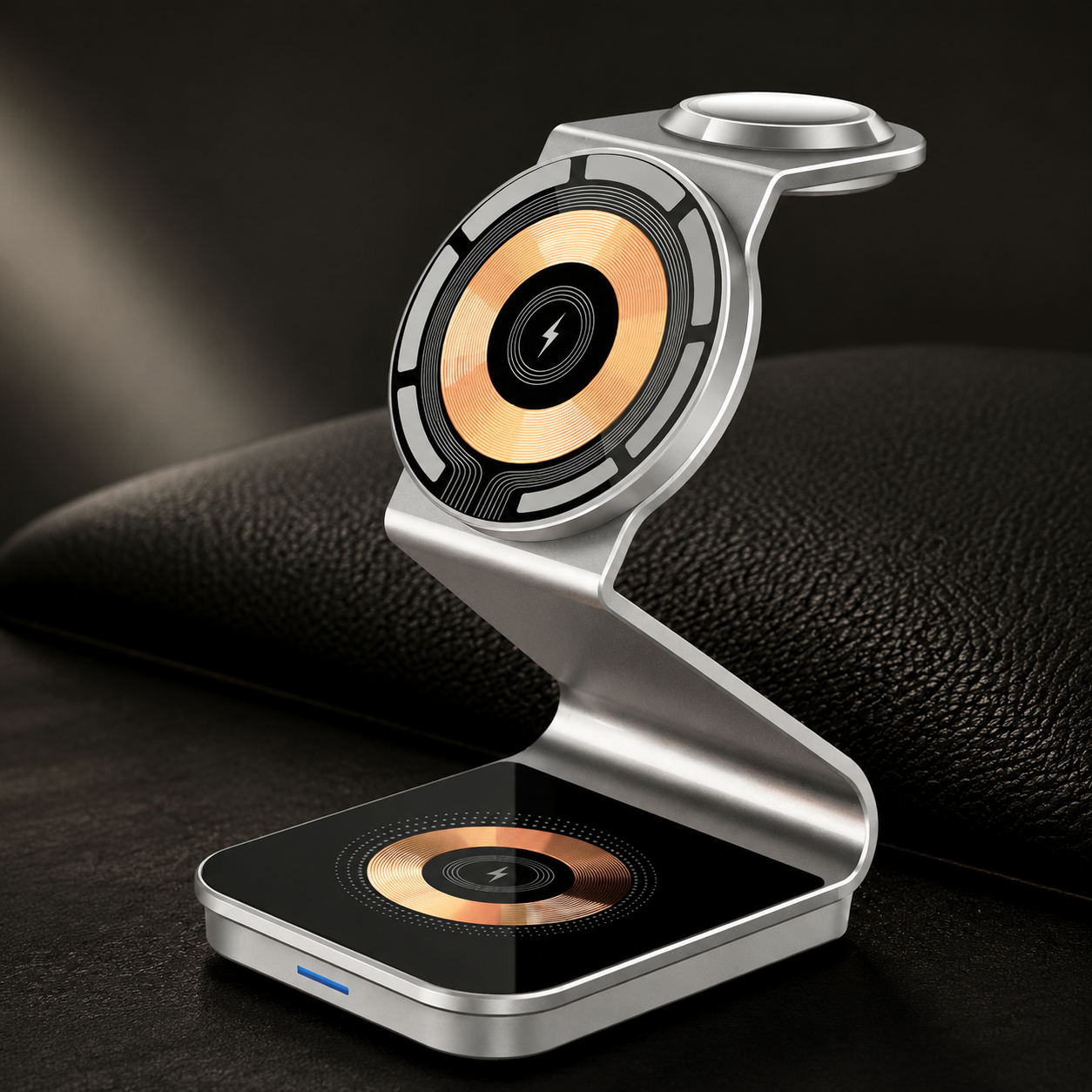 Premium 3 in 1 Wireless Charger Foldable MagSafe Compatible 15W Fast Charging Station Magnetic Portable Charging Dock Stand Phone Watch Earbuds