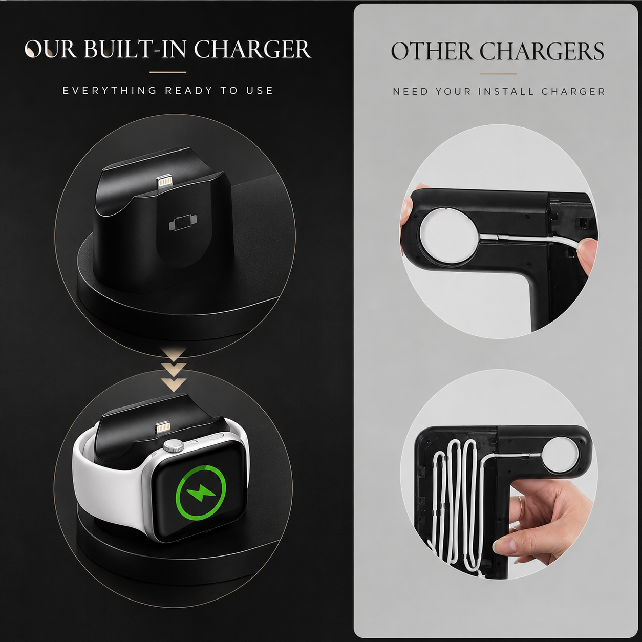 Premium 7 in 1 Wireless Charger Fast Charging Station Foldable Multi Device Charging Dock Smartphone Earbuds Watch MagSafe Compatible Stand Design