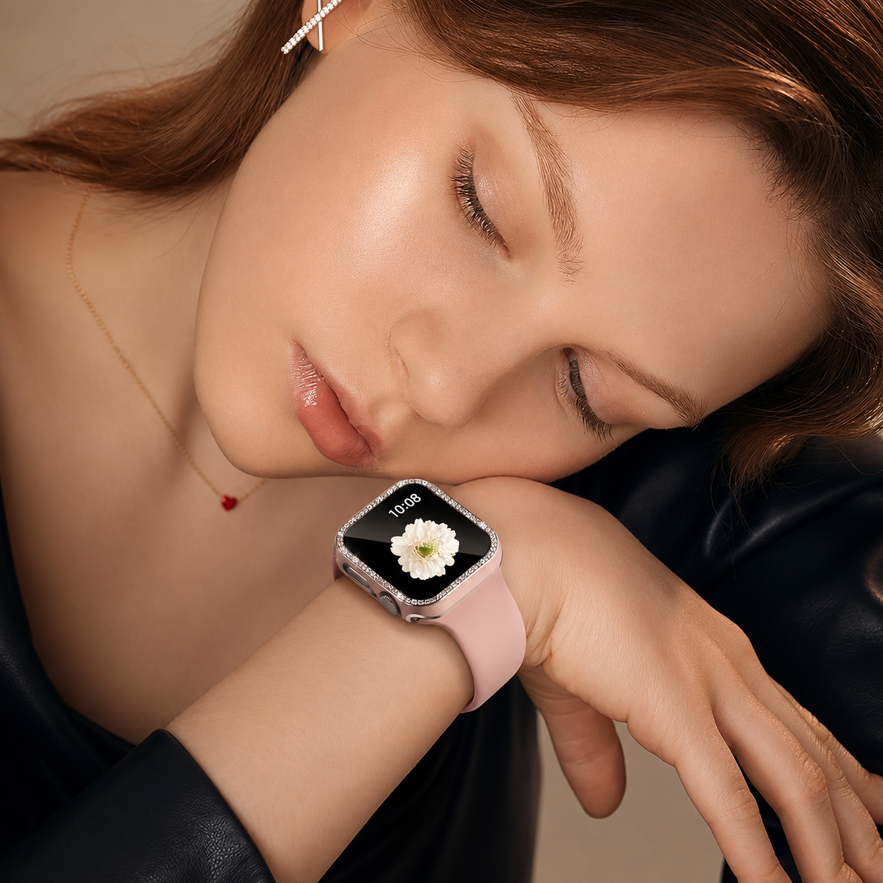 Premium Apple Watch Case Bling Rhinestone Protective Cover Glass Screen Guard Shockproof Luxury Design Slim Frame Scratch Resistant Full Coverage