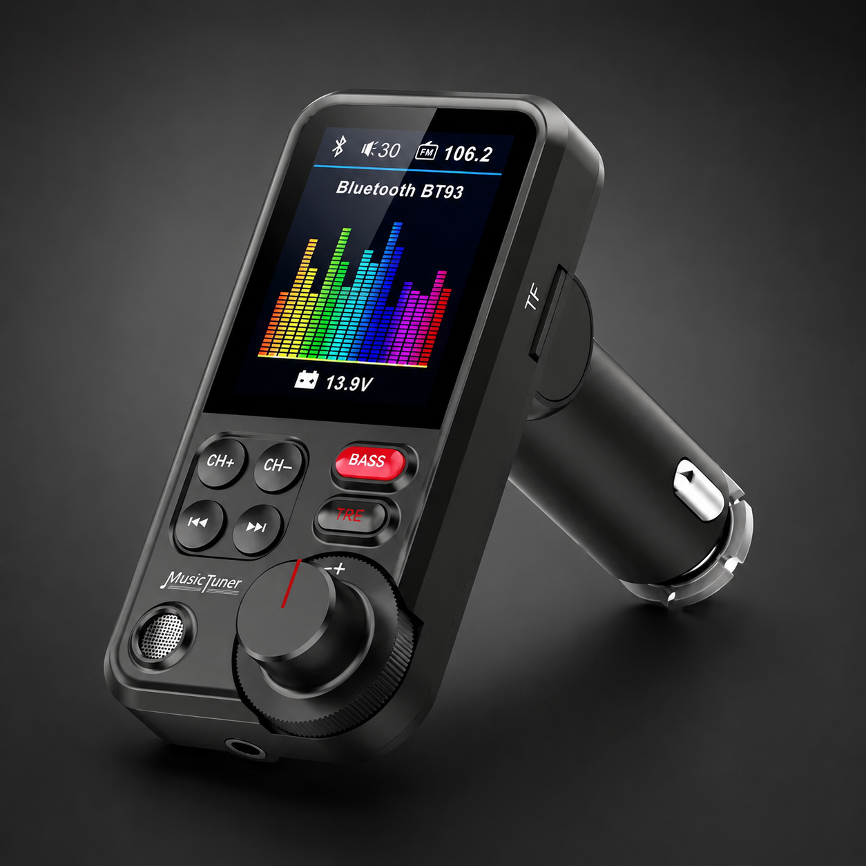Premium Car Bluetooth FM Transmitter QC 3.0 Fast Charging USB Charger Hands Free Calling Audio Adapter Stereo Music Player Wireless Vehicle Audio