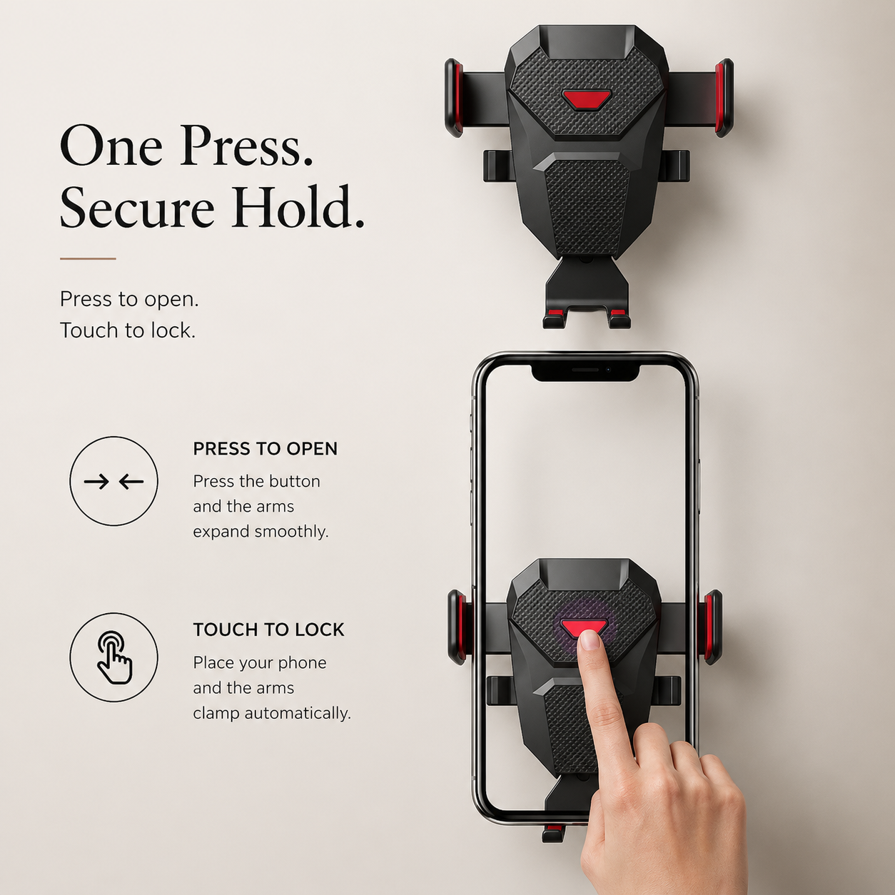 Premium Car Phone Mount Suction Cup 360 Rotation Dashboard Windshield Holder Secure Grip Adjustable Phone Stand Navigation Compatible Universal