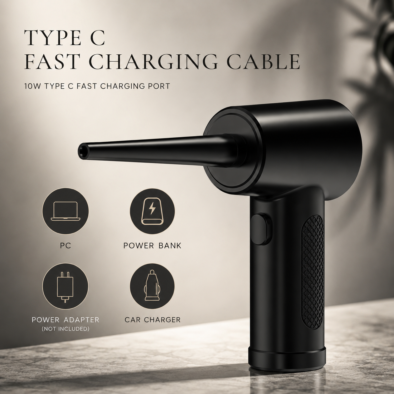 Premium Electric Air Duster Cordless Compressed Air Blower LED Light Keyboard Cleaner Reusable Cleaning Tool Portable Electronics Maintenance Accessory