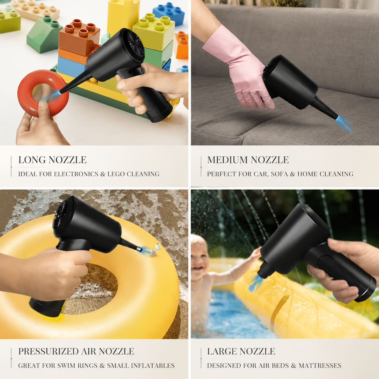 Premium Electric Air Duster Cordless Compressed Air Blower LED Light Keyboard Cleaner Reusable Cleaning Tool Portable Electronics Maintenance Accessory
