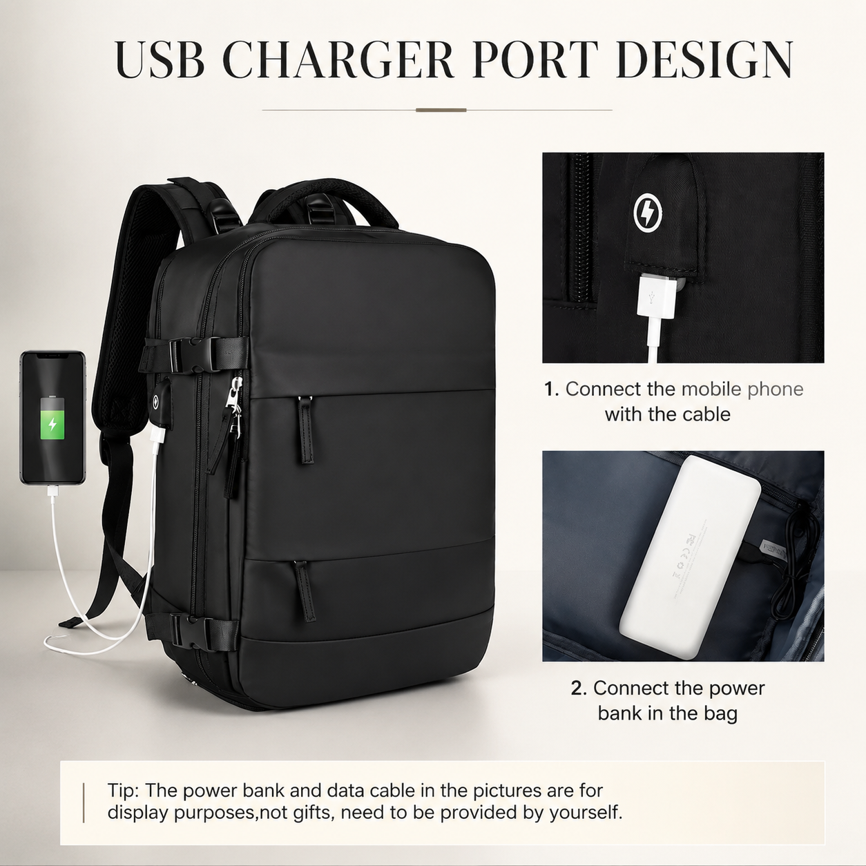 Premium Laptop Backpack Waterproof Expandable USB Charging Business Travel Bag Large Capacity Anti Theft Storage 17 Inch Compatible Organizer