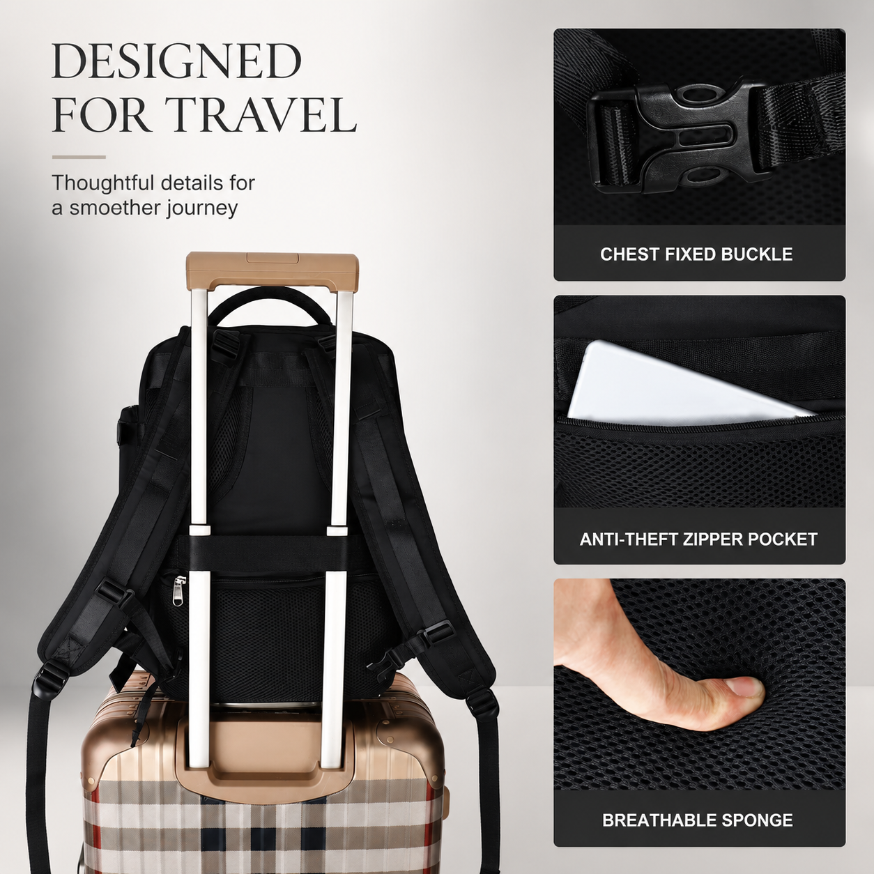 Premium Laptop Backpack Waterproof Expandable USB Charging Business Travel Bag Large Capacity Anti Theft Storage 17 Inch Compatible Organizer