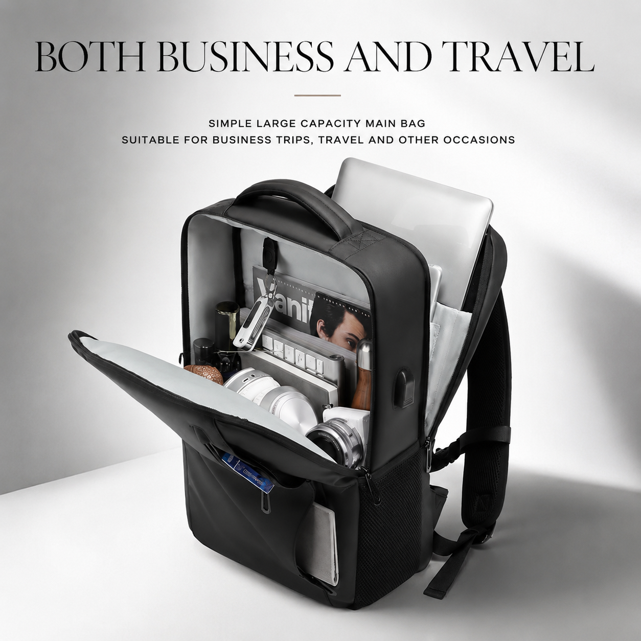 Premium Laptop Backpack Waterproof Expandable USB Charging Business Travel Bag Large Capacity Anti Theft Storage 17 Inch Compatible Organizer
