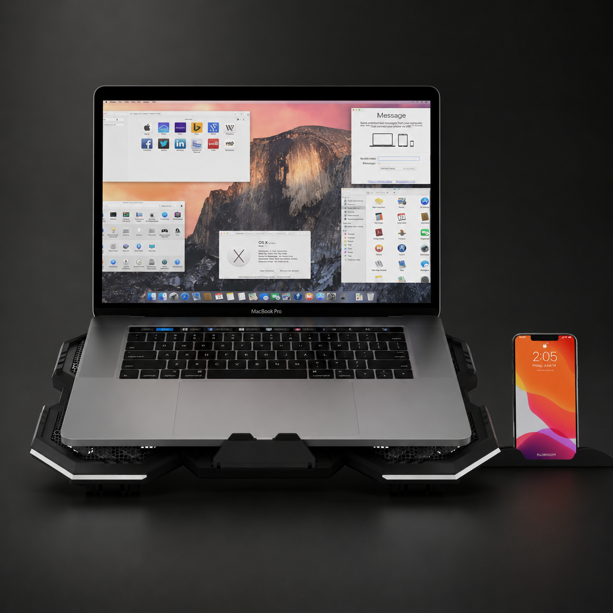 Premium Laptop Cooling Pad RGB 6 Fan Adjustable Stand Gaming Notebook Cooler Ergonomic Heat Dissipation High Airflow Performance Portable Desktop