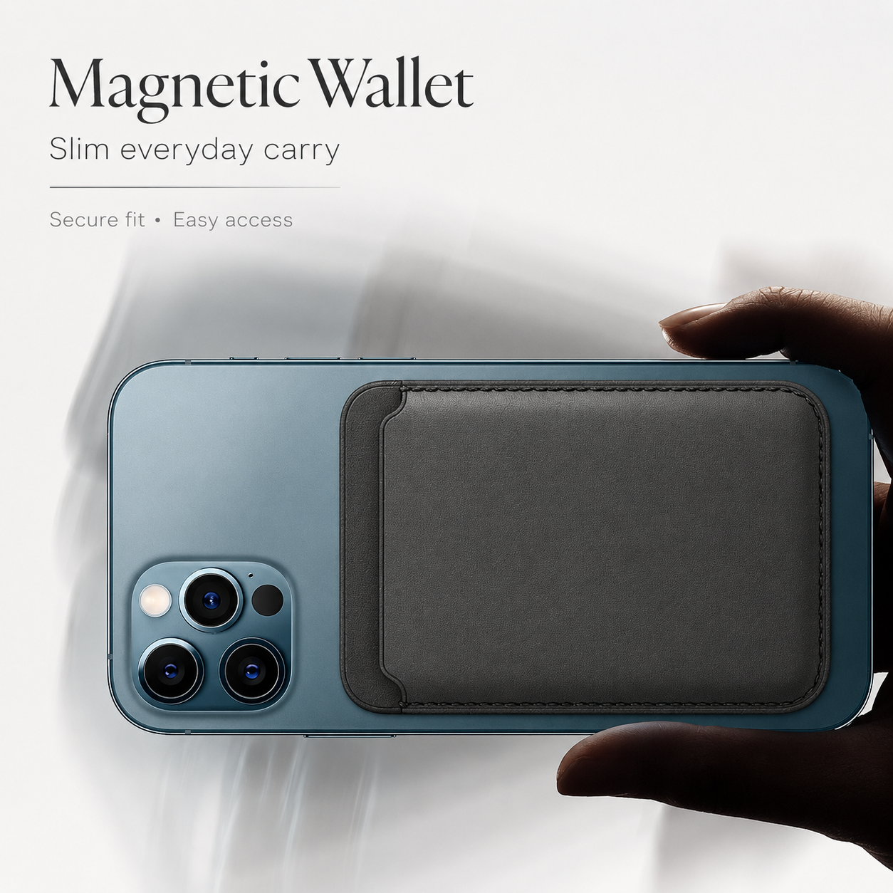 Premium MagSafe Wallet Magnetic Card Holder Leather Case Slim Detachable Phone Wallet Secure Card Storage RFID Compatible Minimal Travel Design