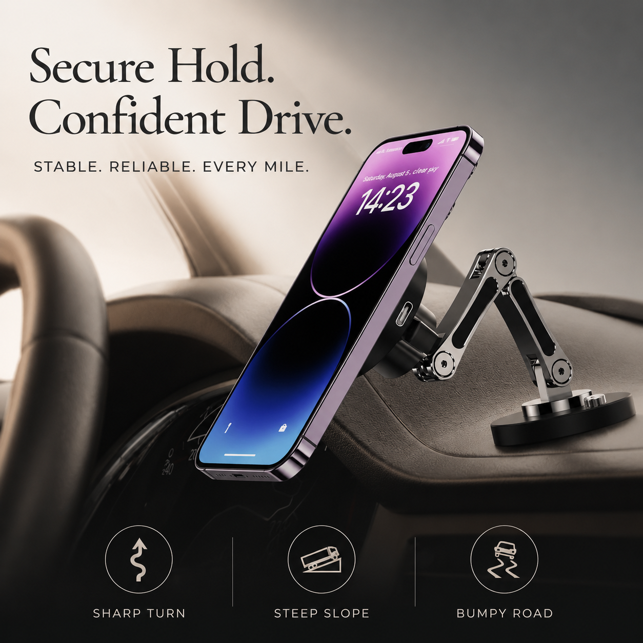 Premium Magnetic Car Charger Stand 15W Wireless Charging Mount 360 Rotation Foldable Metal Holder Fast Power Delivery Secure Dashboard Design