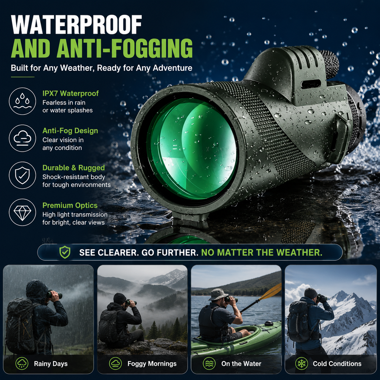 Premium Monocular Telescope HD Zoom Portable Folding Long Range Viewing Smartphone Compatible Compact Travel Scope Outdoor Observation Device