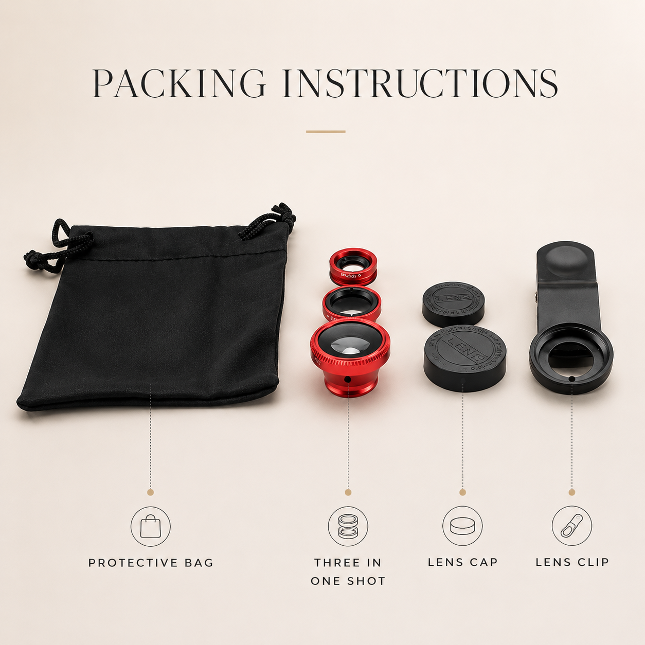 Premium Phone Camera Lens Kit 3 in 1 Fisheye Wide Angle Macro Clip On Smartphone Photography Set Universal Mount Creative Imaging Accessory Pro