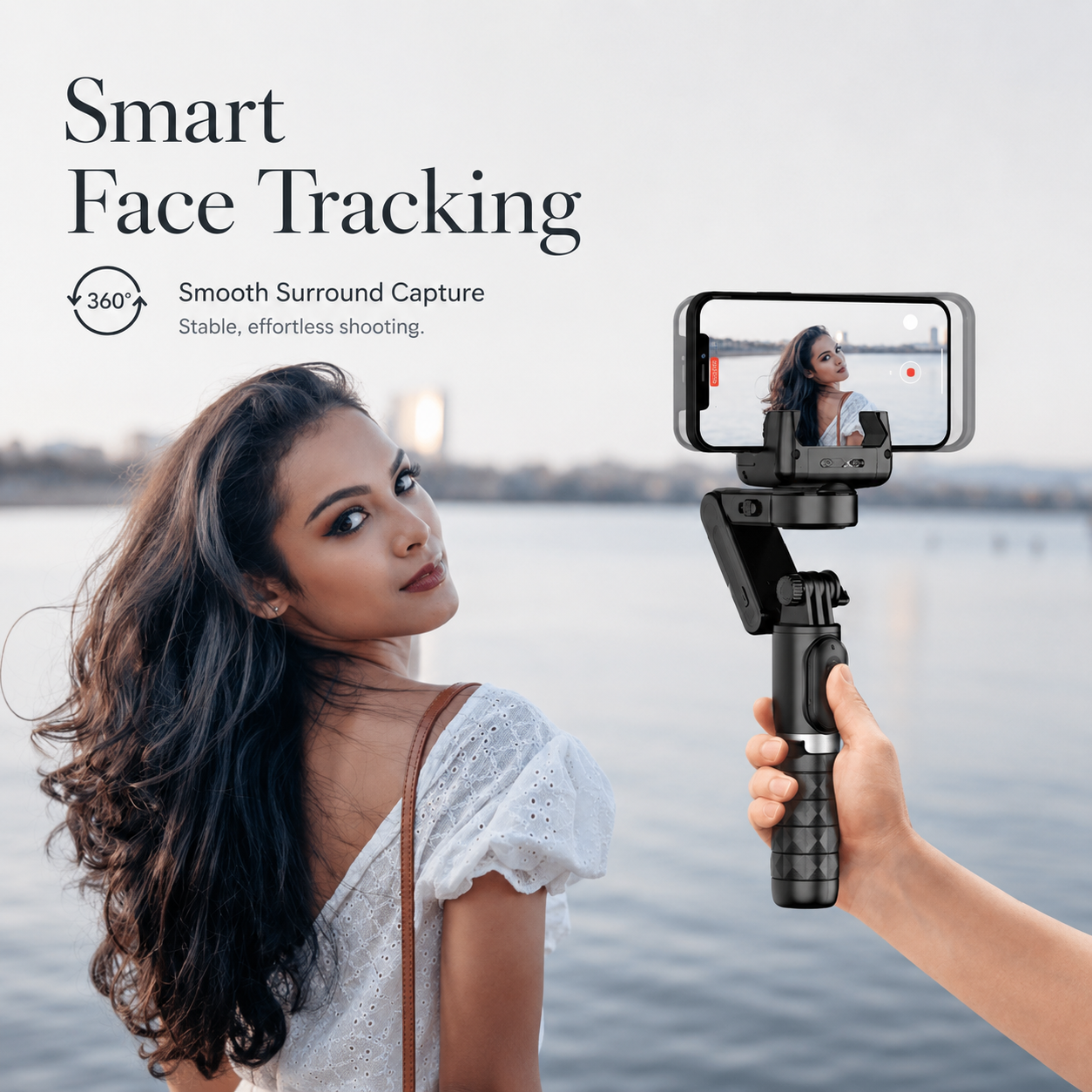 Premium Phone Gimbal Stabilizer 360 Rotation Selfie Stick Tripod Bluetooth Remote Smartphone Video Stabilizer Foldable Vlogging Photography Tool