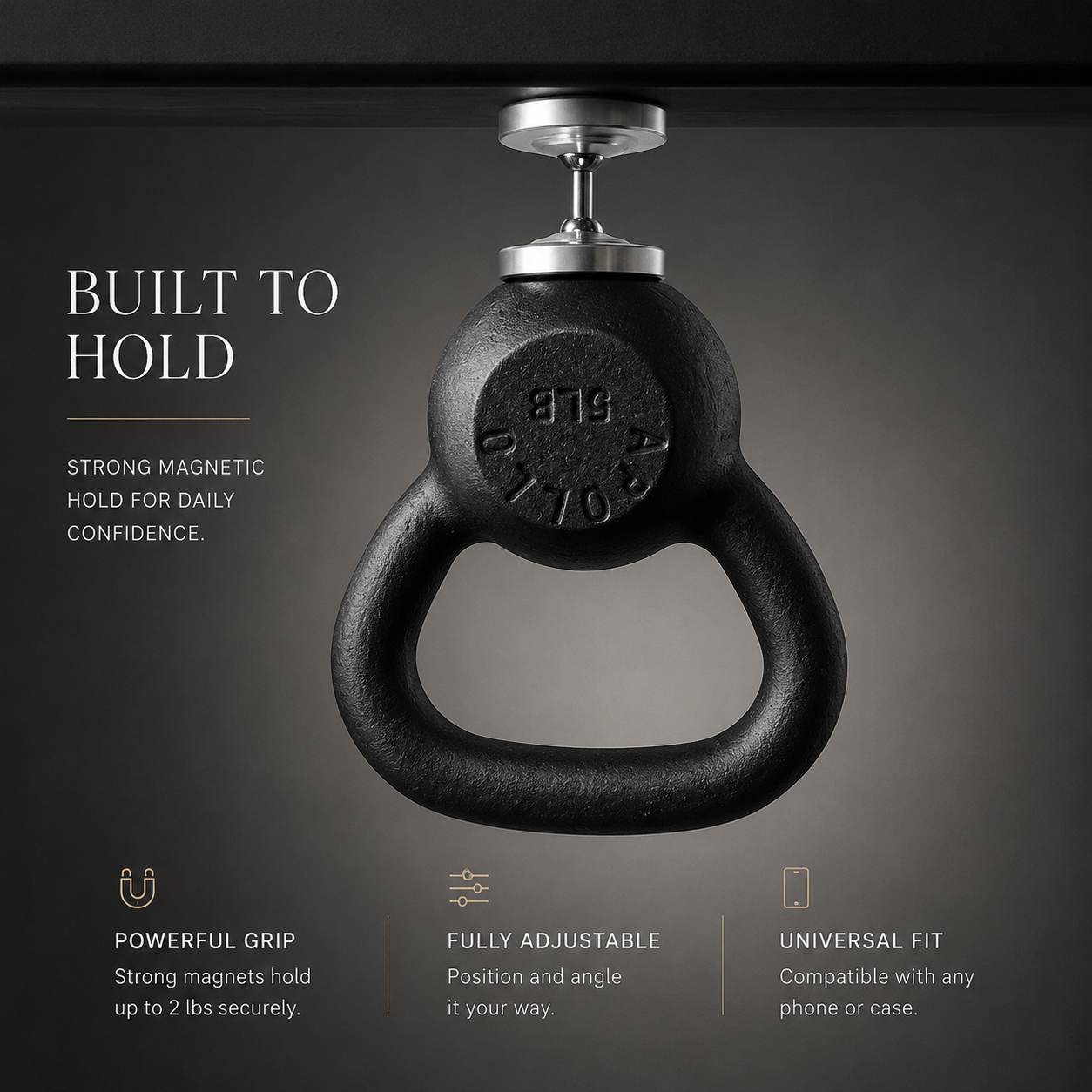 Premium Phone Holder Magnetic Gym Mount Dual Magnet 360 Rotation Secure Grip Smartphone Stand Fitness Training Compatible Portable Design Accessory