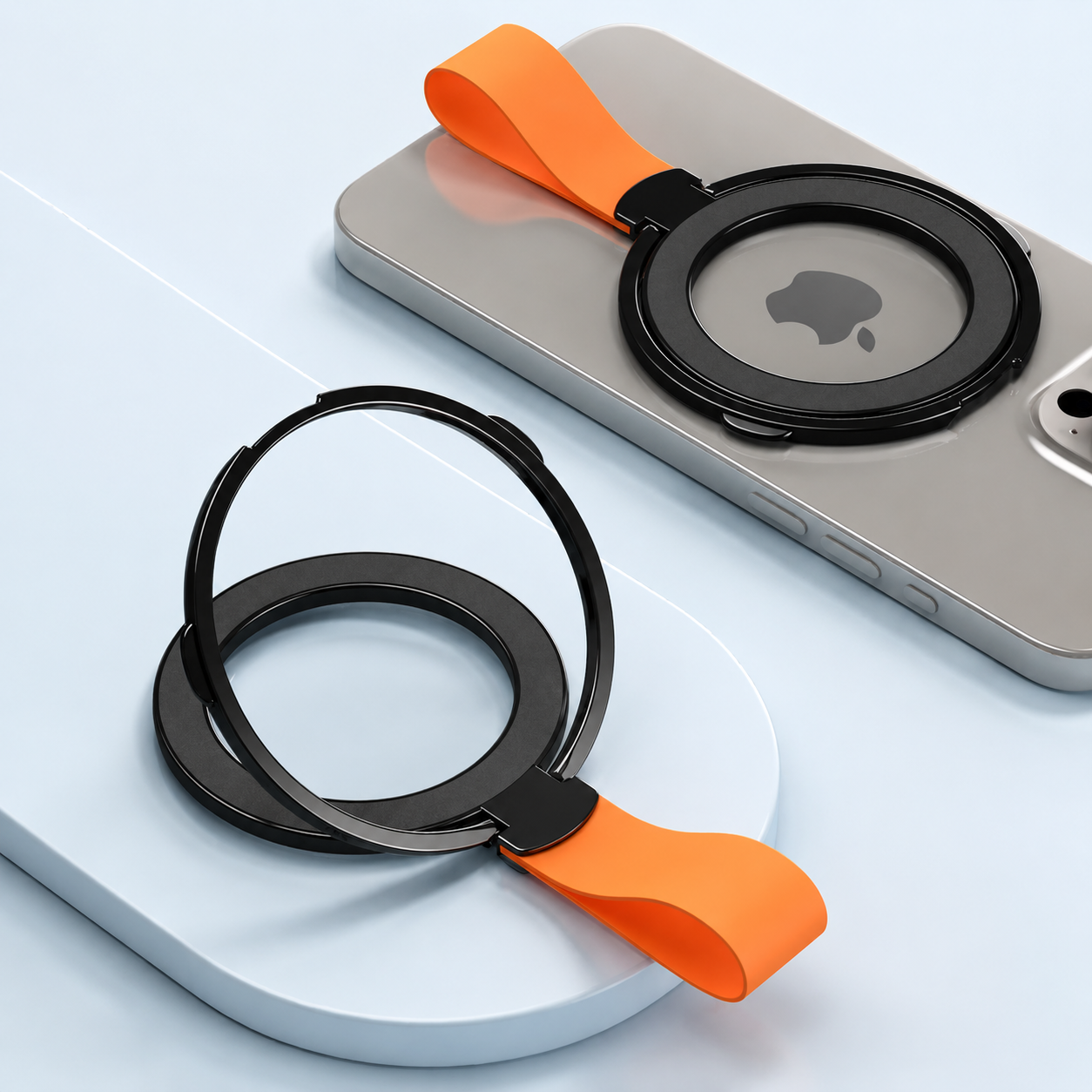 Premium Phone Ring Holder MagSafe Compatible Magnetic Grip Strap Stand Detachable Smartphone Holder Secure Grip Kickstand Portable Design Accessory