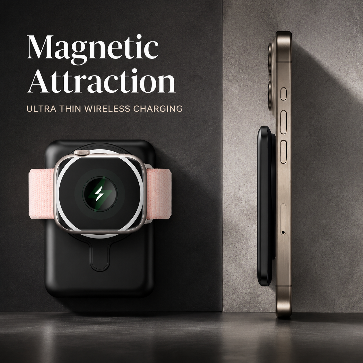 Premium Power Bank 10000mAh MagSafe Compatible Wireless Charger PD Fast Charging Portable Battery Pack Slim Magnetic Design Travel Accessory