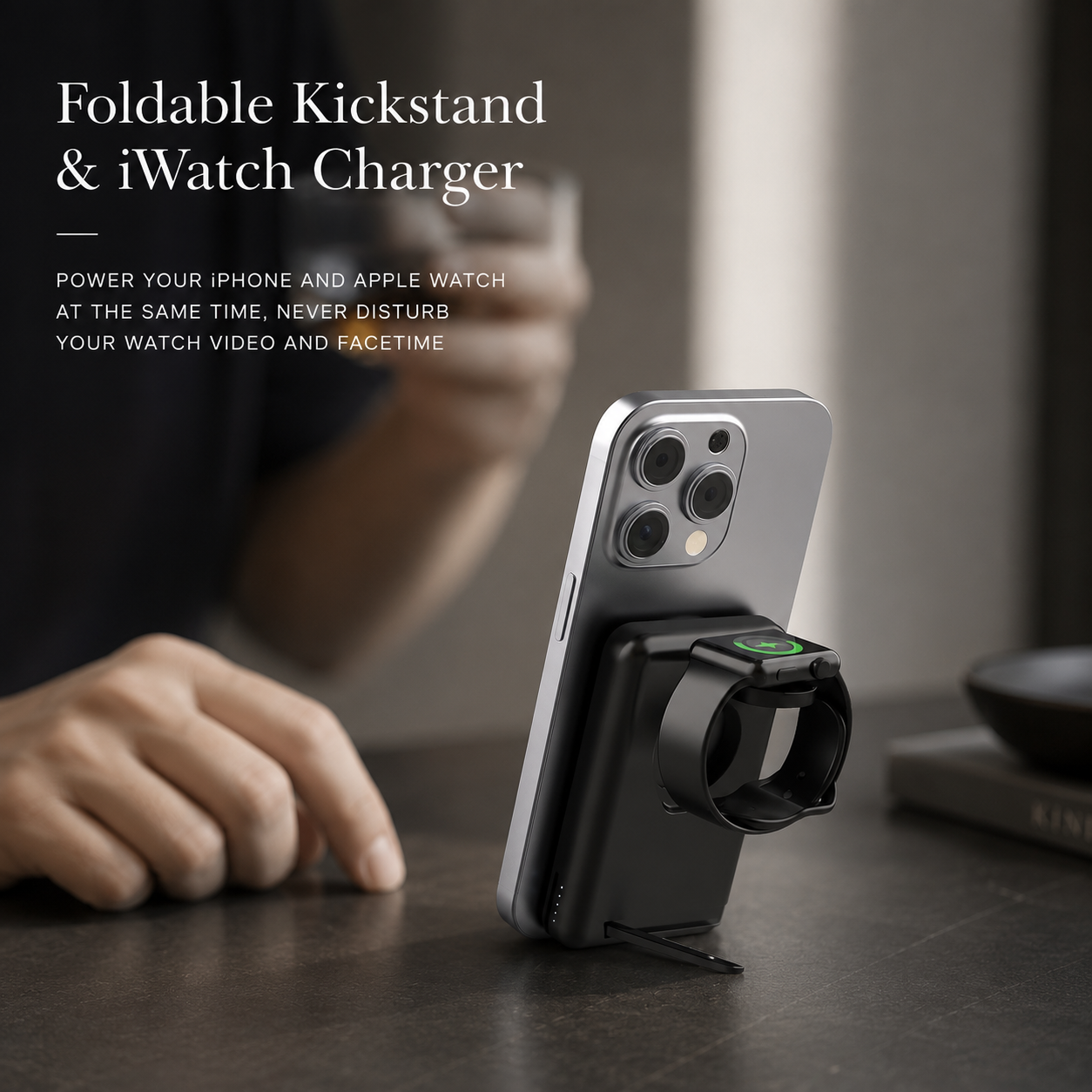 Premium Power Bank 5000mAh MagSafe Compatible 3 in 1 Wireless Charger Portable Magnetic Battery Fast Charging Smartphone Watch Earbuds Dock Station