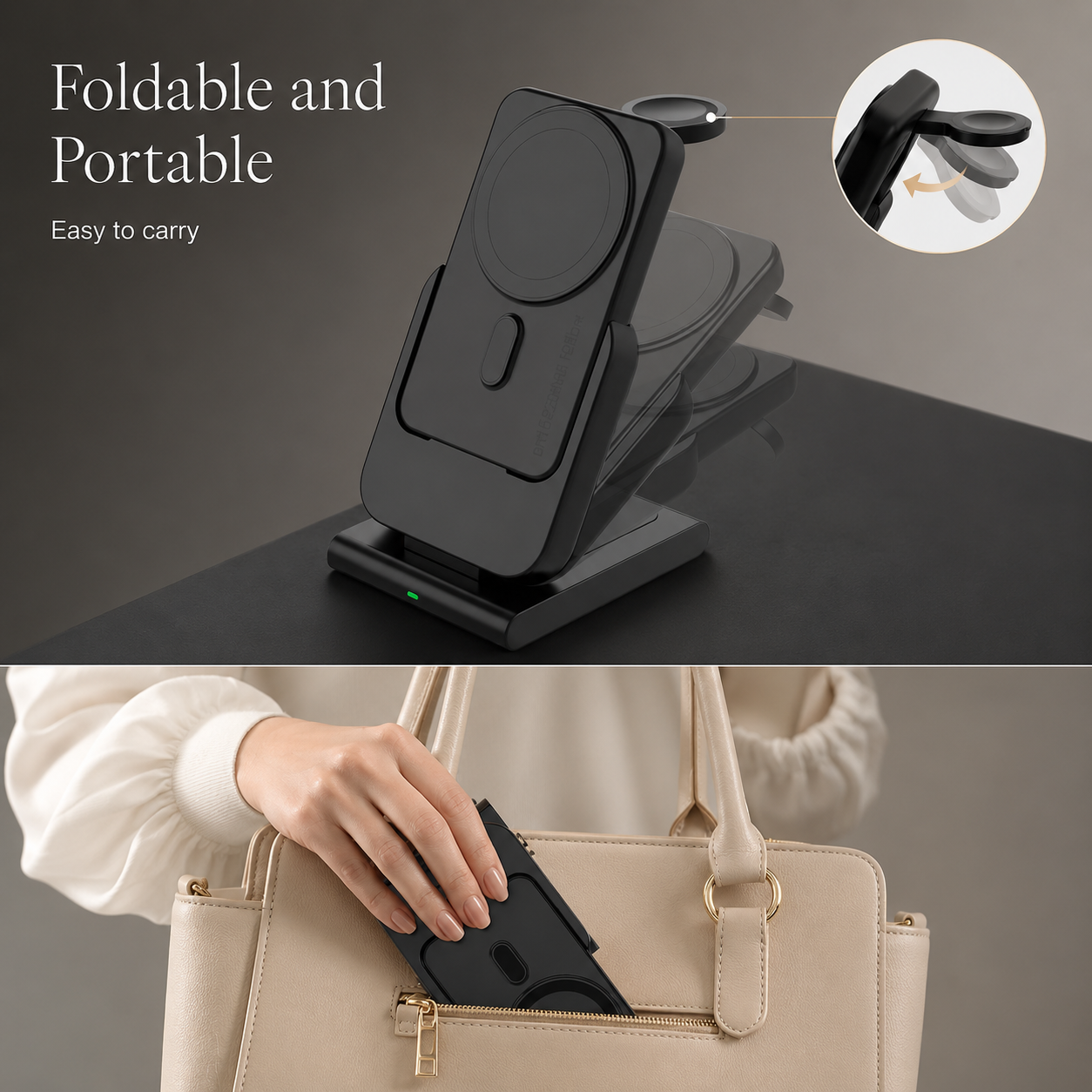 Premium Power Bank 5000mAh MagSafe Compatible 3 in 1 Wireless Charger Portable Magnetic Battery Fast Charging Smartphone Watch Earbuds Dock Station