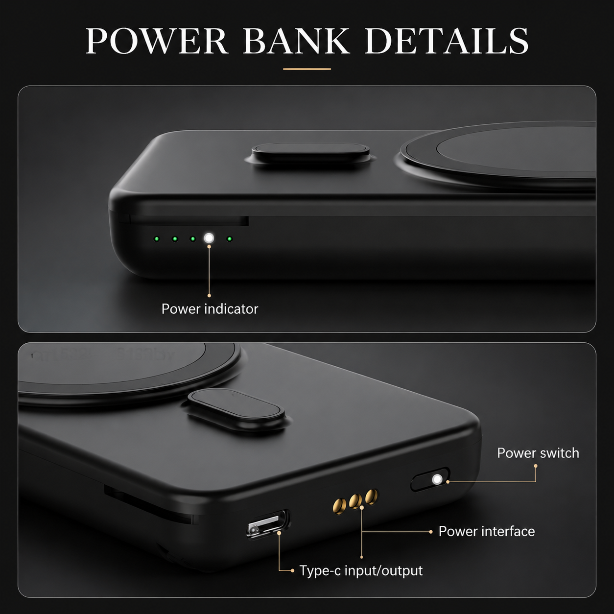Premium Power Bank 5000mAh MagSafe Compatible 3 in 1 Wireless Charger Portable Magnetic Battery Fast Charging Smartphone Watch Earbuds Dock Station
