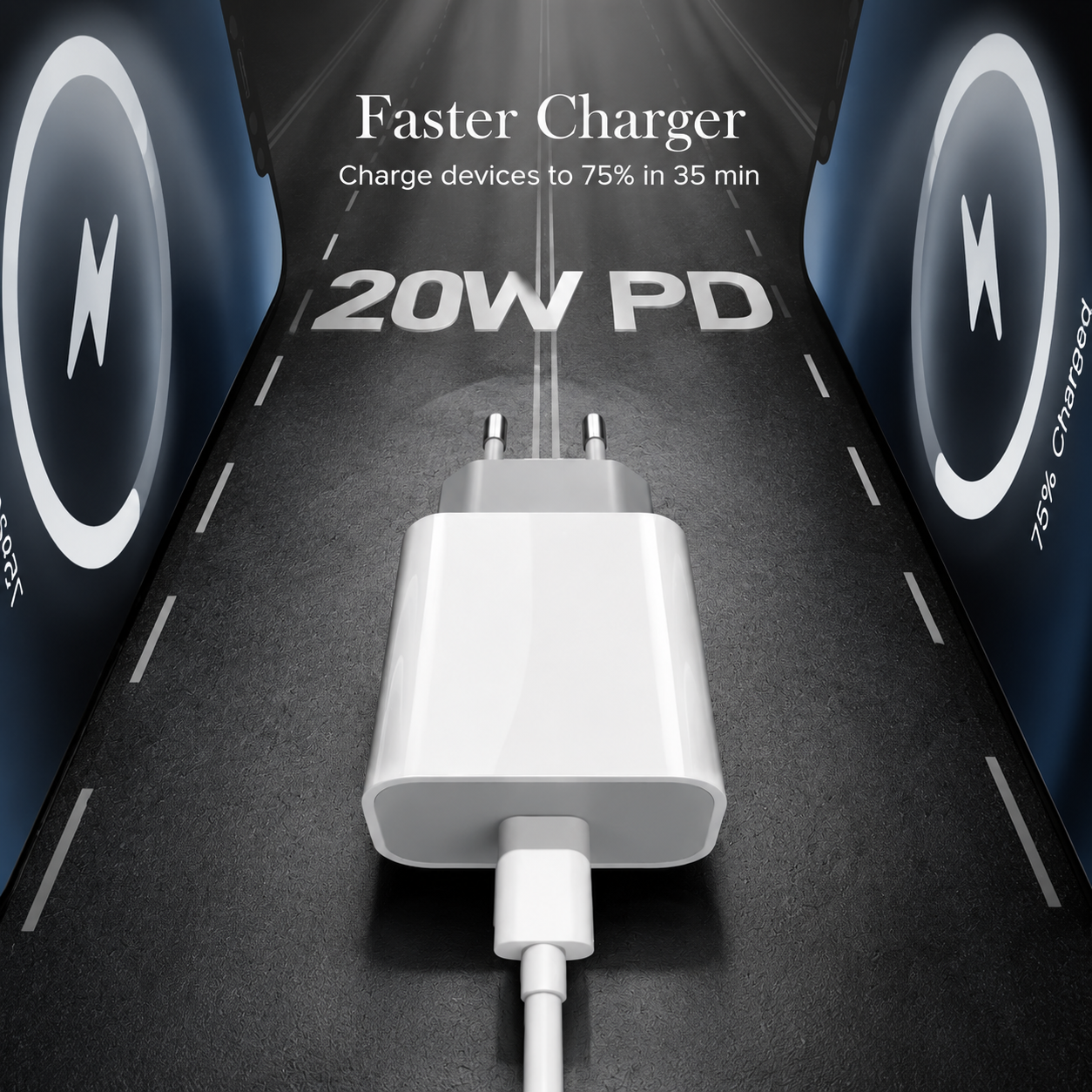 Premium USB-C Fast Charger 20W Power Adapter Power Delivery Compact Wall Plug Safe Charging Protection Stable Output Lightweight Travel Design