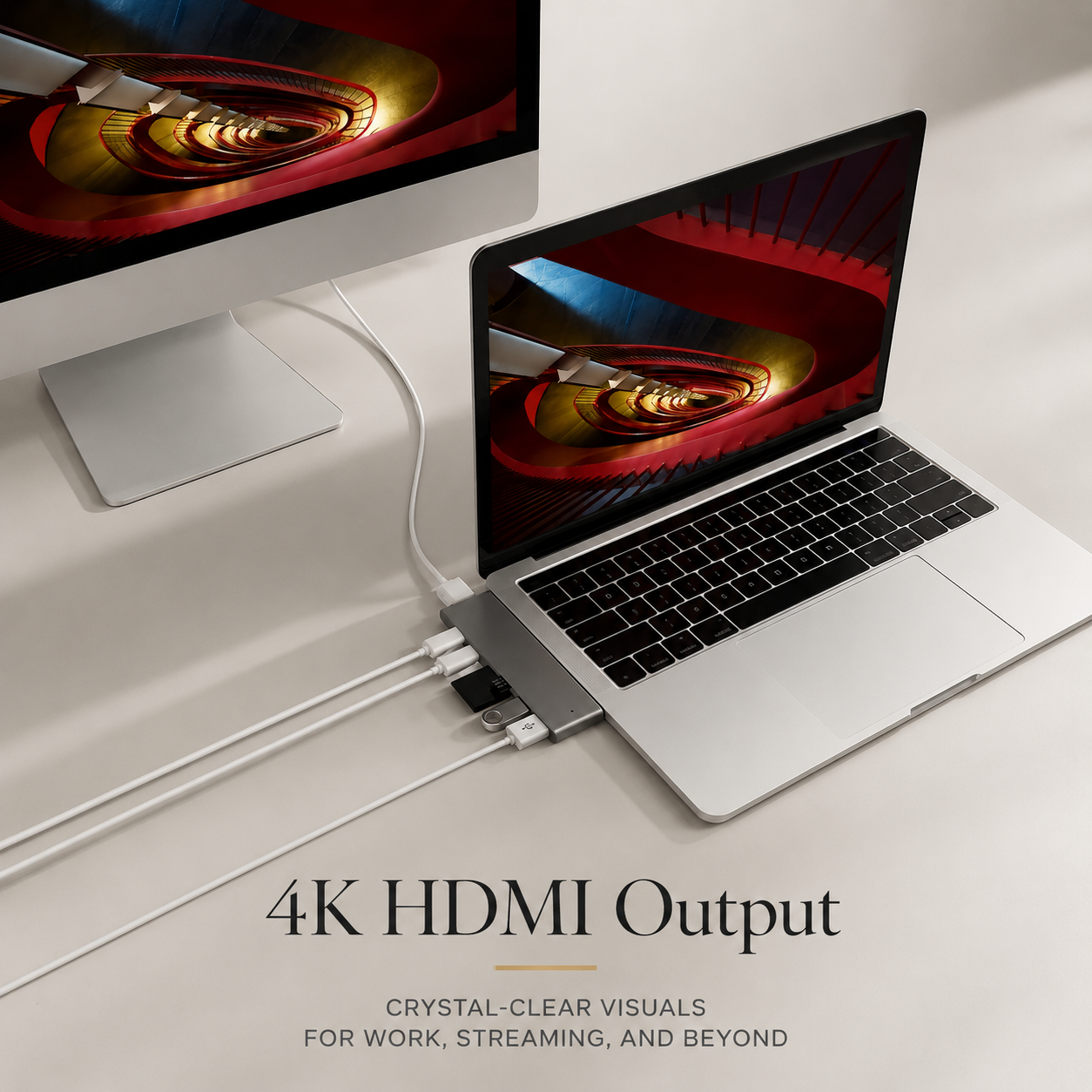 Premium USB C Hub 4K HDMI Adapter Thunderbolt 3 Multiport Dock USB 3.1 PD Charging SD Card Reader Laptop MacBook Compatible Docking Station
