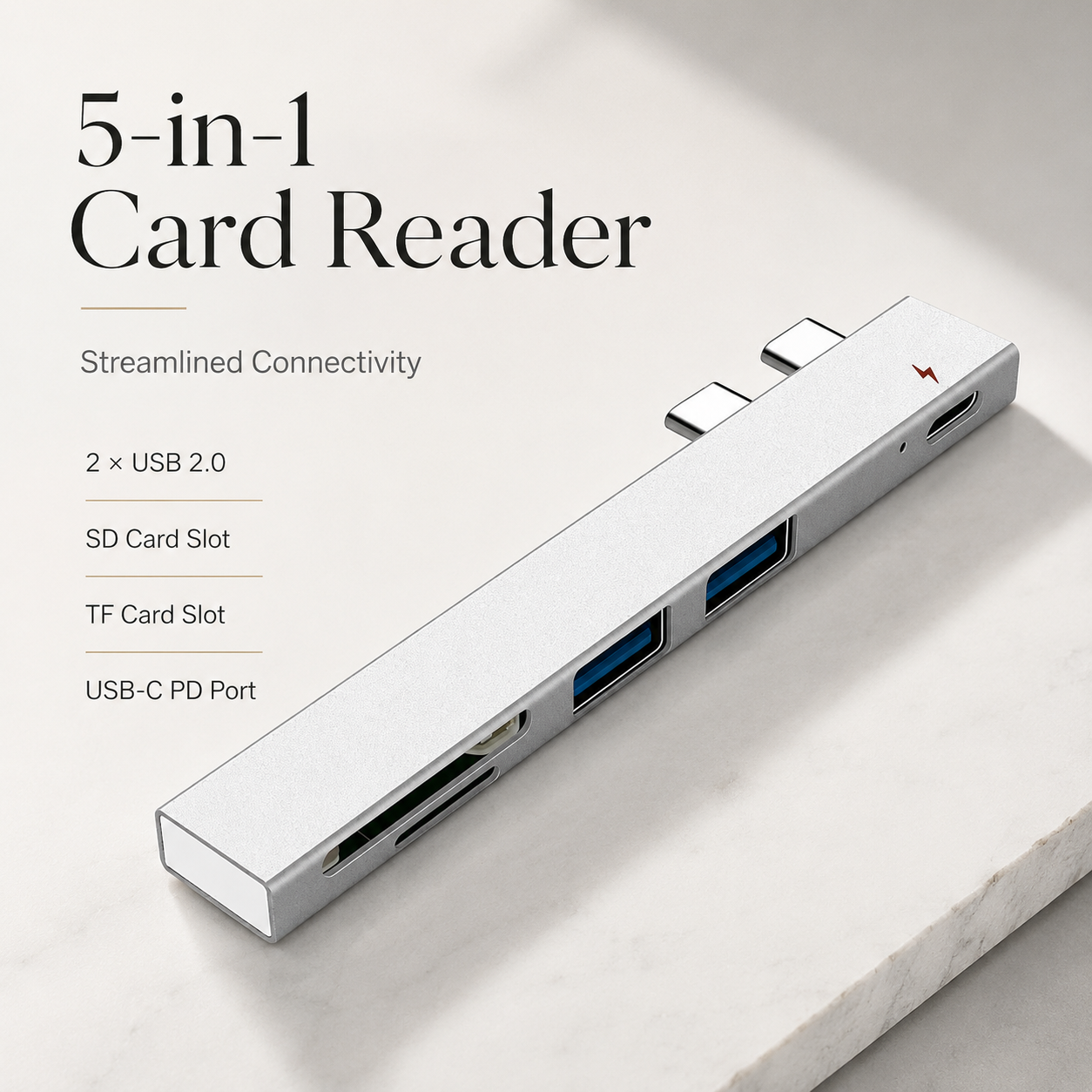 Premium USB C Hub 4K HDMI Adapter Thunderbolt 3 Multiport Dock USB 3.1 PD Charging SD Card Reader Laptop MacBook Compatible Docking Station