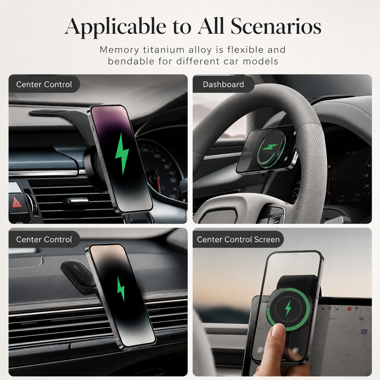Premium Wireless Car Charger MagSafe Compatible 30W Fast Charging Magnetic Phone Mount Auto Holder Dashboard Vent Mount Hands Free Driving Dock