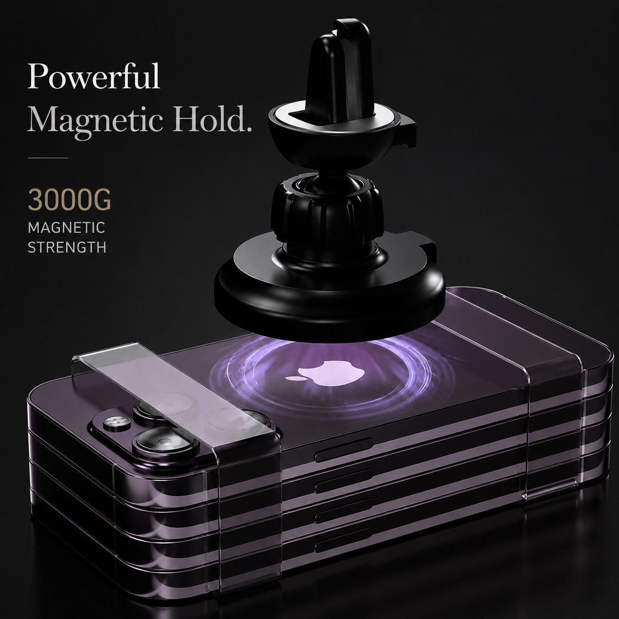 Premium Wireless Car Charger MagSafe Compatible 30W Fast Charging Magnetic Phone Mount Auto Holder Dashboard Vent Mount Hands Free Driving Dock