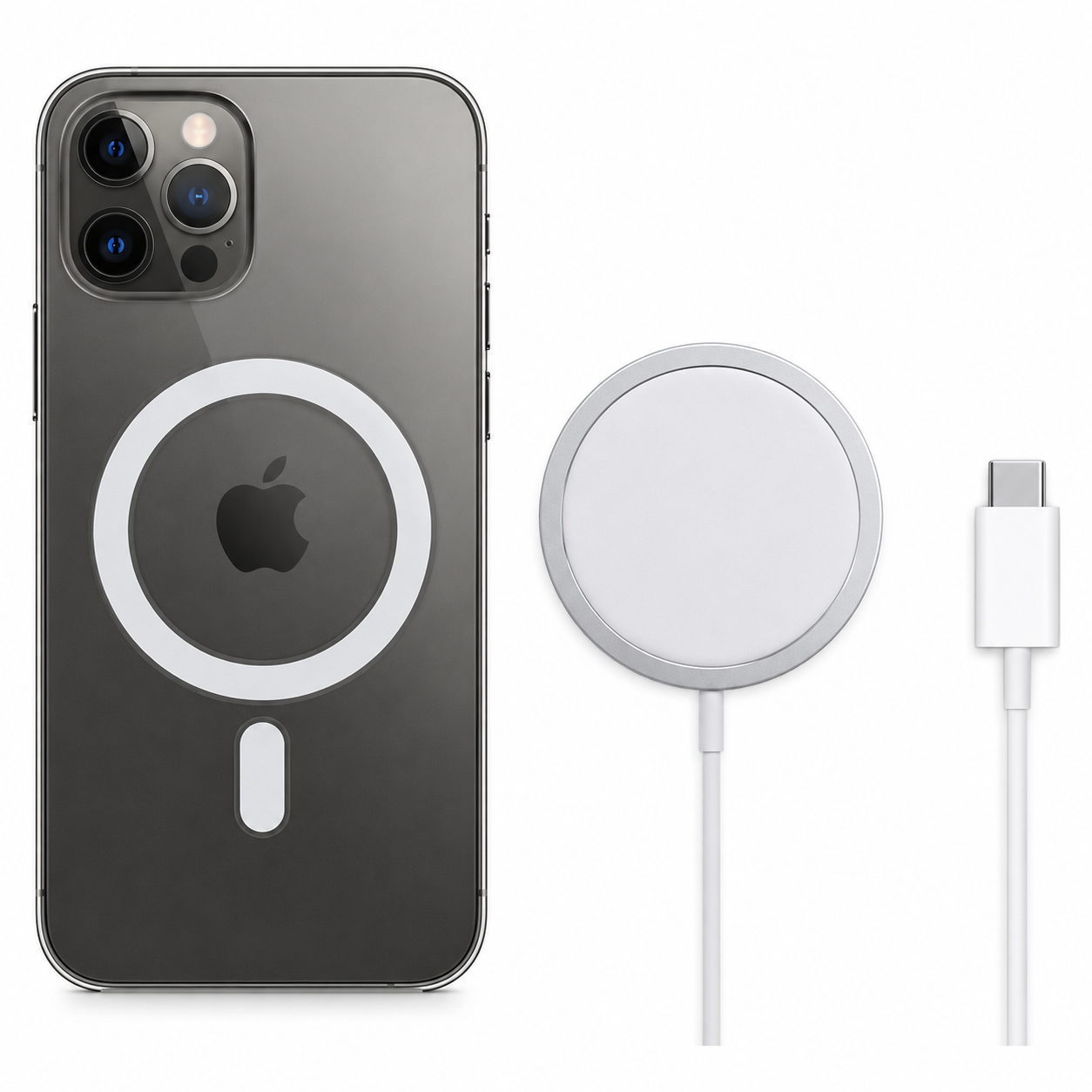 Premium Wireless Charger MagSafe Compatible 20W Fast Charging Magnetic Pad Slim Portable Dock Smartphone Earbuds Charging Station Minimal Design
