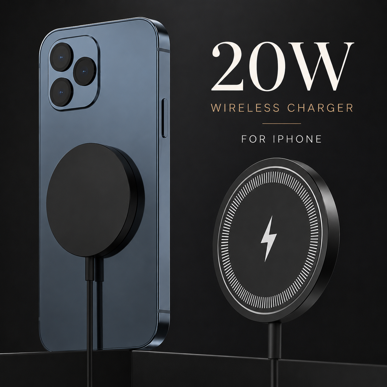 Premium Wireless Charger MagSafe Compatible 30W Fast Charging Magnetic Pad Slim Charging Dock Stand Phone Earbuds Compatible Portable Desk Dock