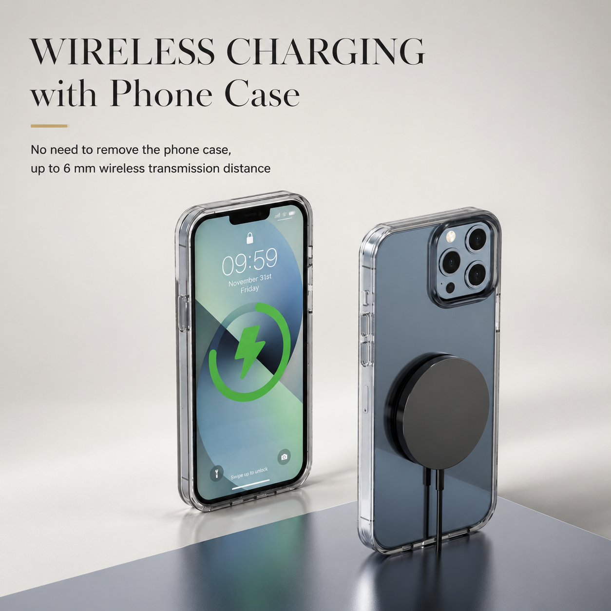 Premium Wireless Charger MagSafe Compatible 30W Fast Charging Magnetic Pad Slim Charging Dock Stand Phone Earbuds Compatible Portable Desk Dock