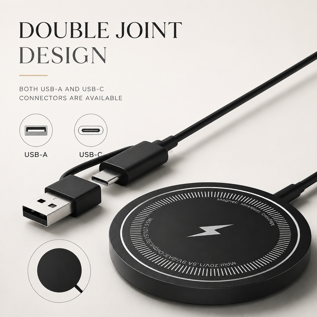 Premium Wireless Charger MagSafe Compatible 30W Fast Charging Magnetic Pad Slim Charging Dock Stand Phone Earbuds Compatible Portable Desk Dock