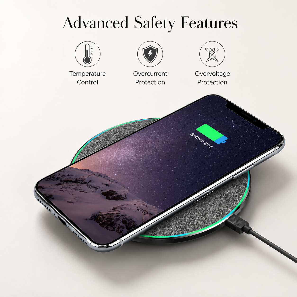 Premium Wireless Charger MagSafe Compatible 30W Fast Charging Pad USB-C Qi Enabled Magnetic Alignment Slim Portable Charging Dock Stand Design