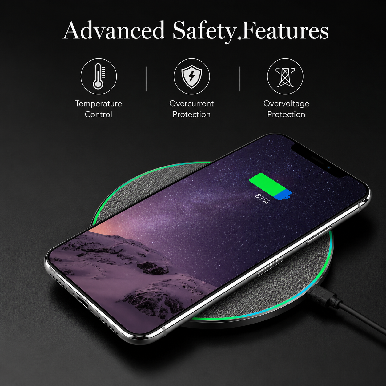 Premium Wireless Charger MagSafe Compatible 30W Fast Charging Pad USB-C Qi Enabled Magnetic Alignment Slim Portable Charging Dock Stand Design