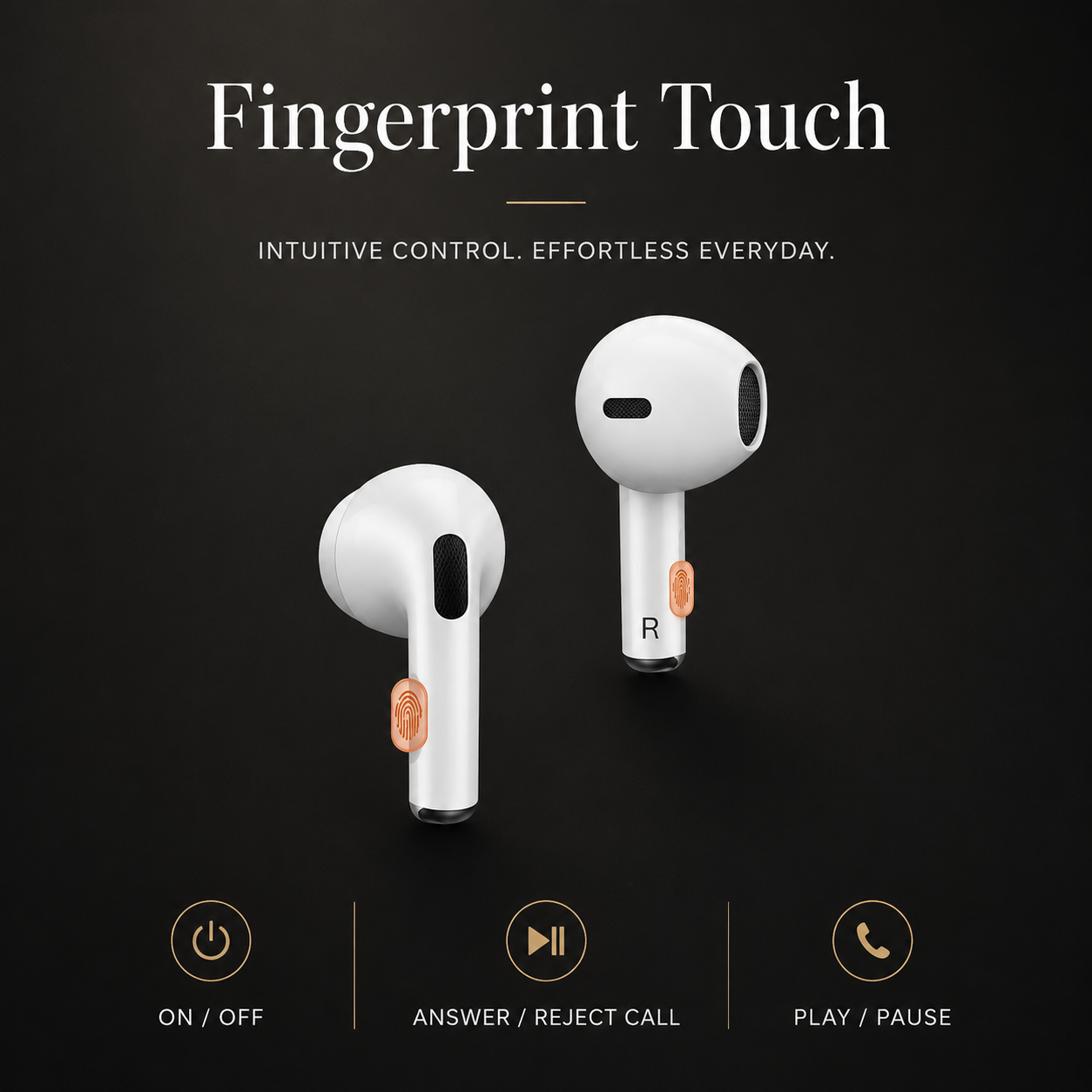 Premium Wireless Earbuds Bluetooth Touch Control Stereo Sound Sport Headset Mini In Ear Design Stable Connection Comfortable Fit Portable Audio