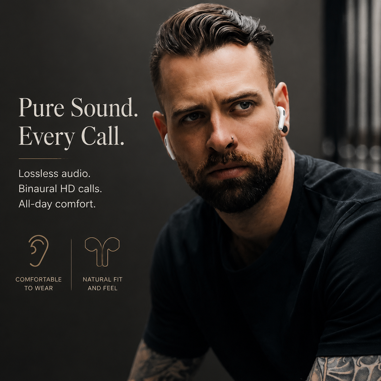 Premium Wireless Earbuds Bluetooth Touch Control Stereo Sound Sport Headset Mini In Ear Design Stable Connection Comfortable Fit Portable Audio